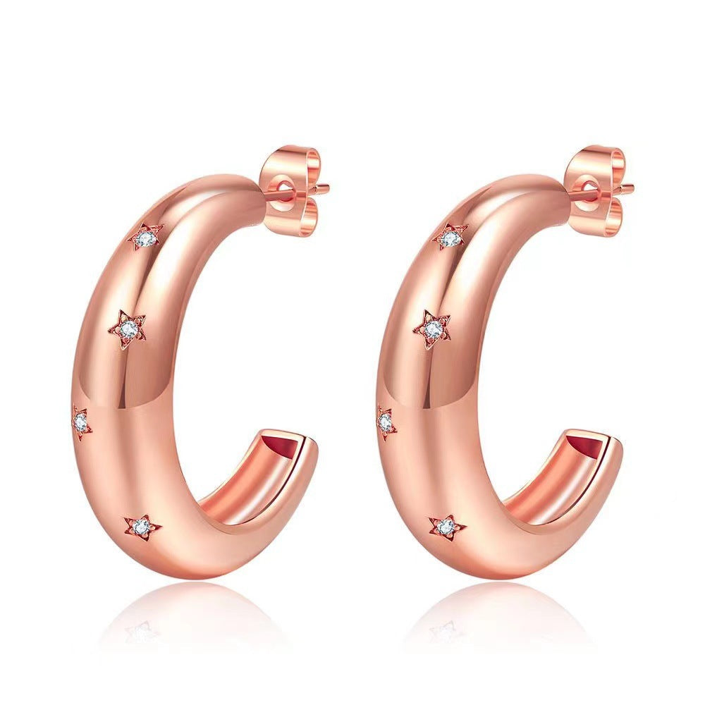 Creative Copper-plated Gold Versatile Elegant Niche Jewelry Earrings