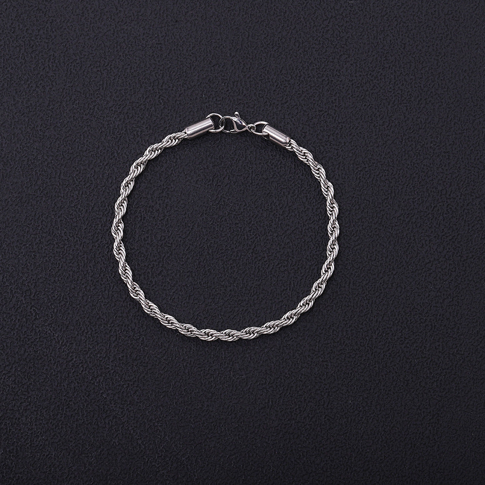 18K Vacuum-Plated Color-Protecting Stainless Steel Twisted Bracelet