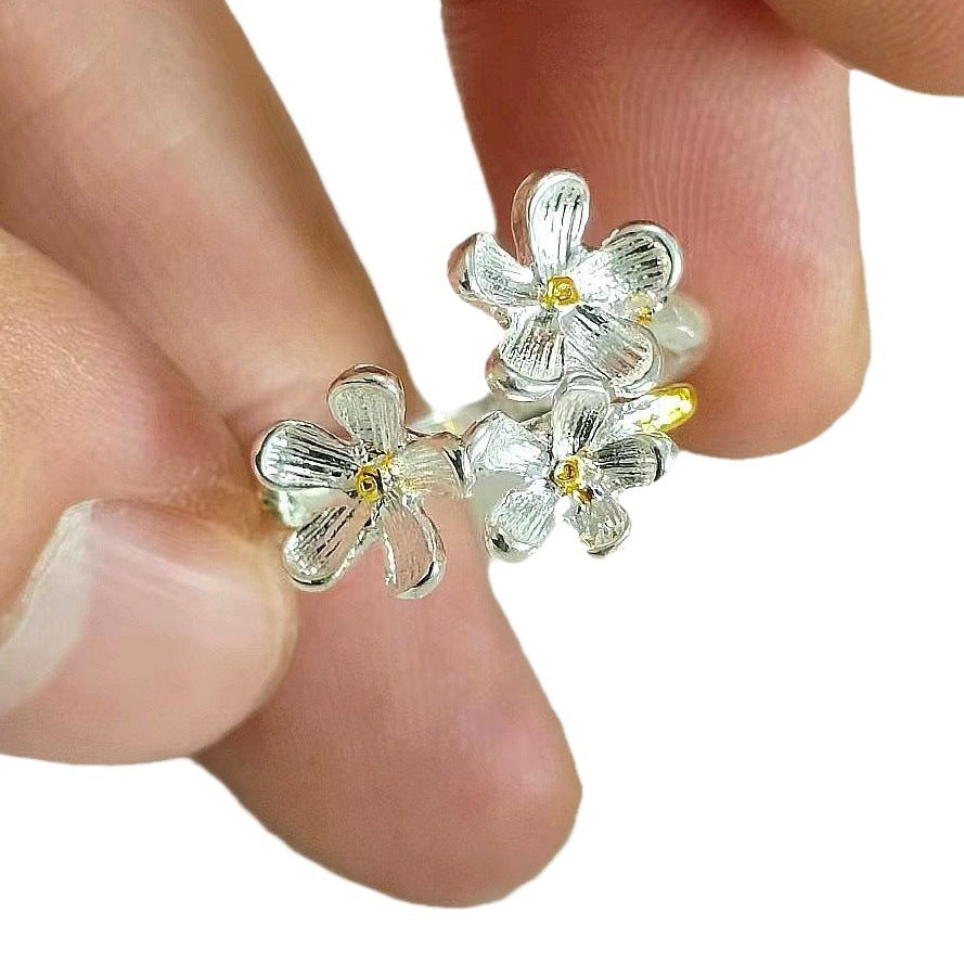 Camellia Light Luxury And Simplicity Temperament Adjustable Opening Ring