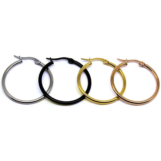 316L Stainless Steel Large Circle Coil Earrings