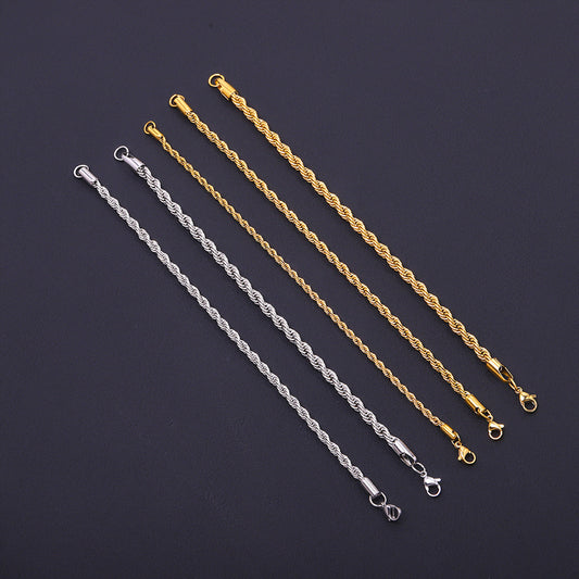18K Vacuum-Plated Color-Protecting Stainless Steel Twisted Bracelet