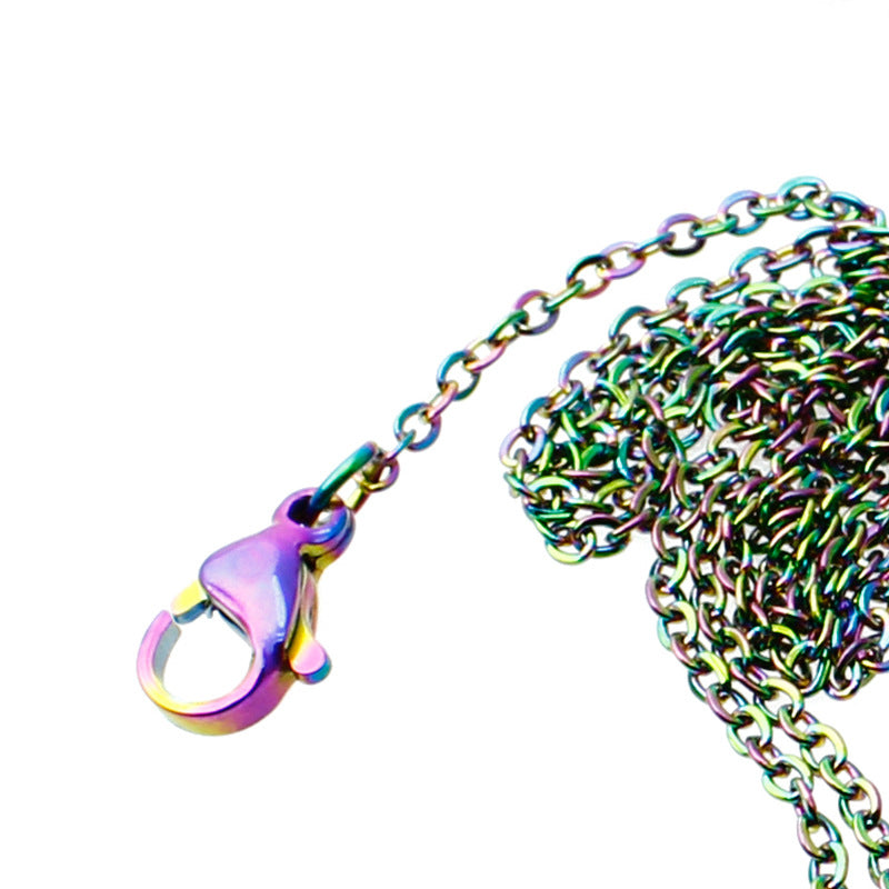 Stainless Steel Necklace With A Flat Cross Pendant