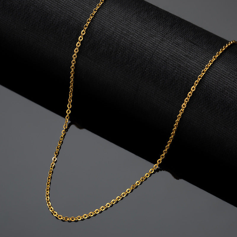 Titanium Steel Single-strand Necklace With An O-link Chain Designversatile And Easy To Style