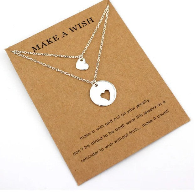 Double-layer Heart Mother-and-child Necklace