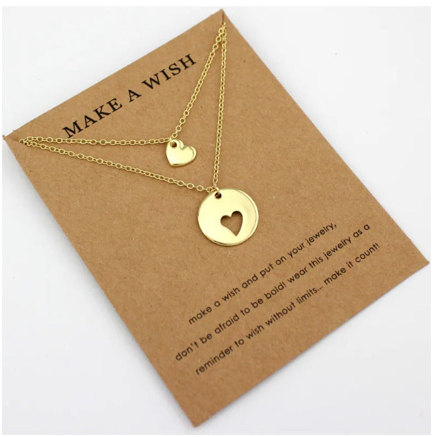 Double-layer Heart Mother-and-child Necklace