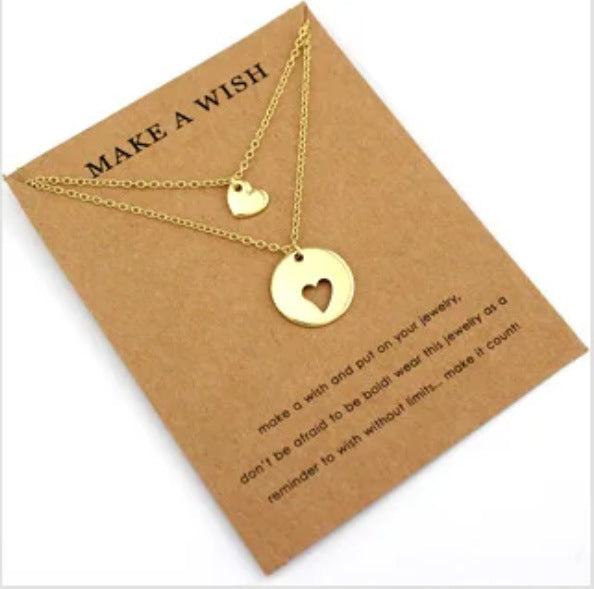 Double-layer Heart Mother-and-child Necklace