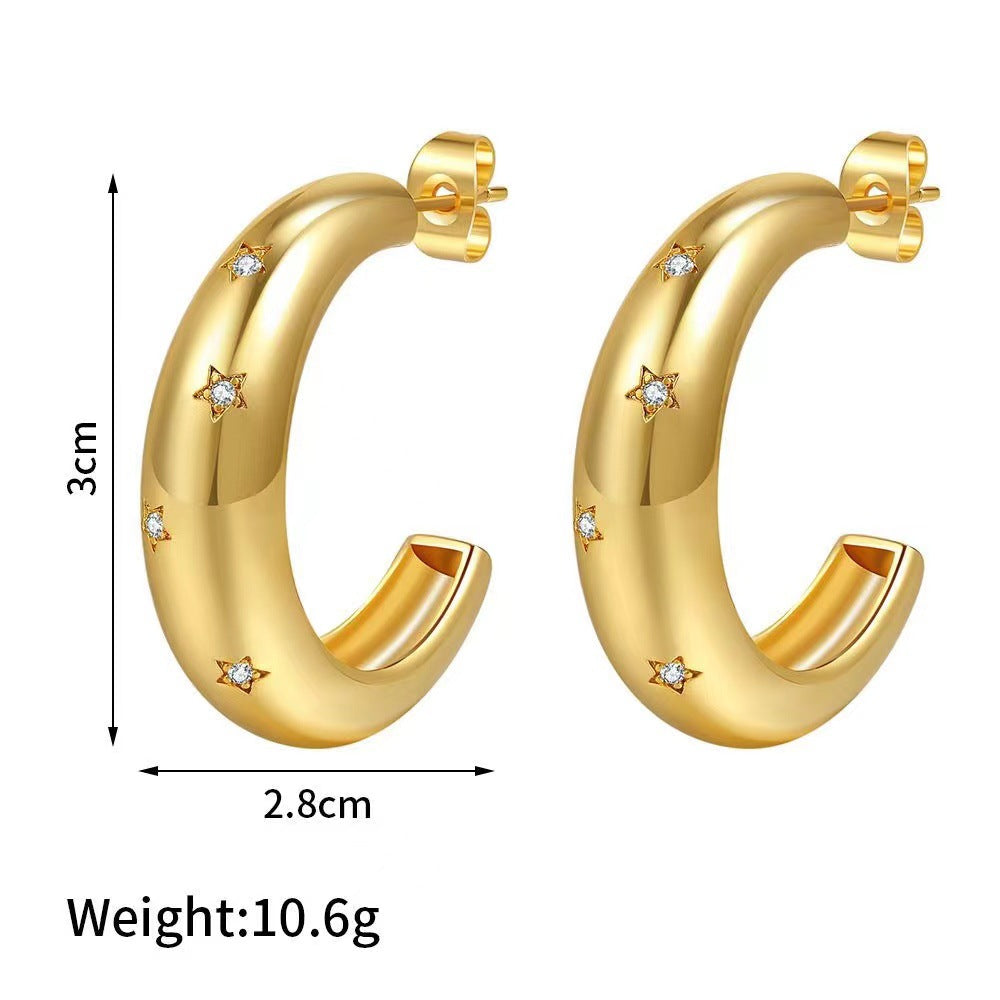 Creative Copper-plated Gold Versatile Elegant Niche Jewelry Earrings