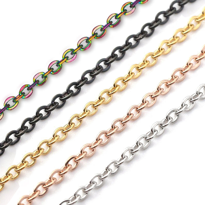 Stainless Steel Necklace With A Flat Cross Pendant