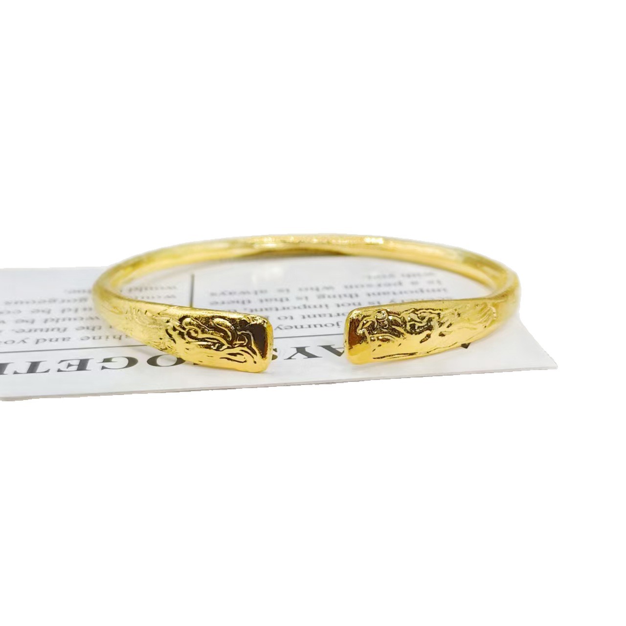 Womens Fine Sand Gold Dragon Leaps Phoenix Sings Gold Bracelet