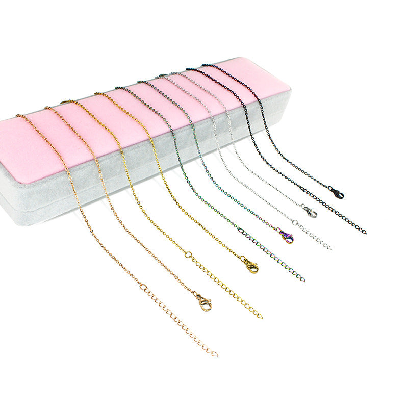 Stainless Steel Necklace With A Flat Cross Pendant