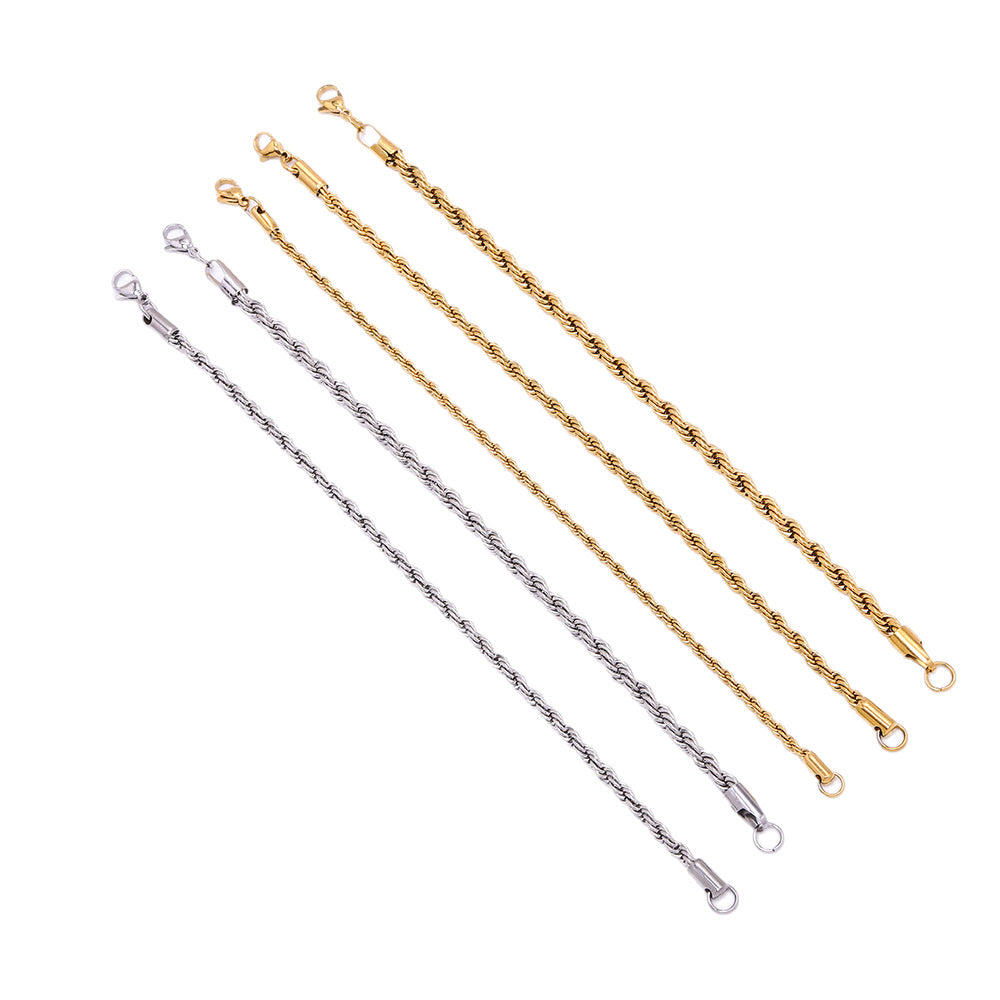 18K Vacuum-Plated Color-Protecting Stainless Steel Twisted Bracelet