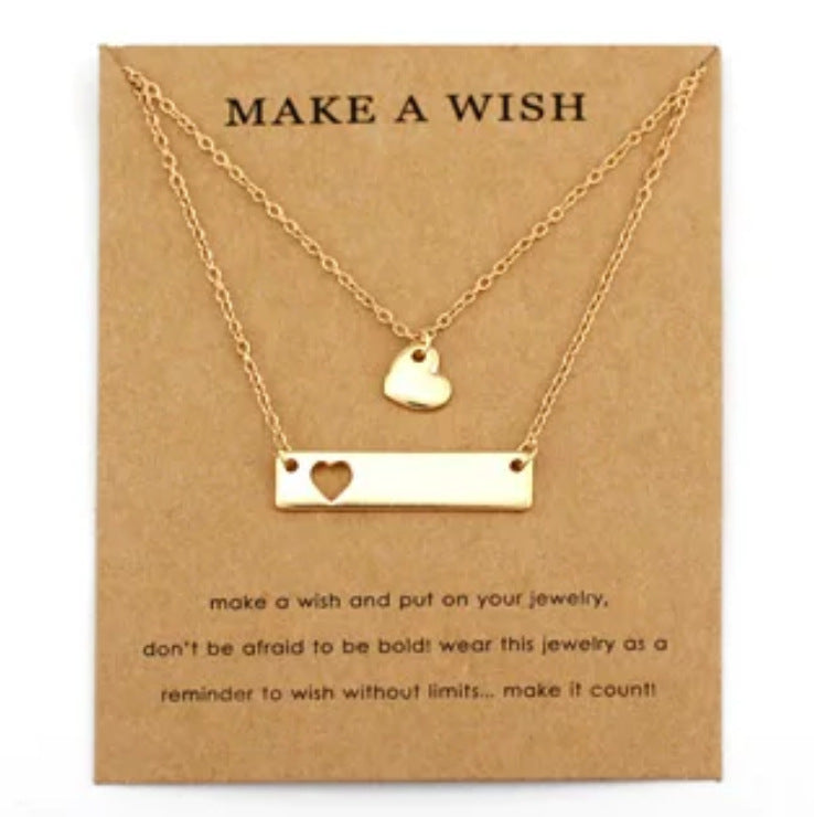 Double-layer Heart Mother-and-child Necklace