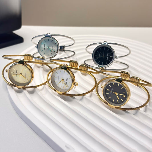 Womens Minimalist Open Bangle Watch