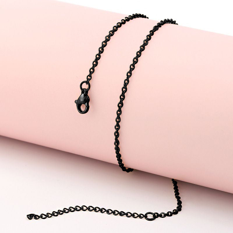 Stainless Steel Necklace With A Flat Cross Pendant