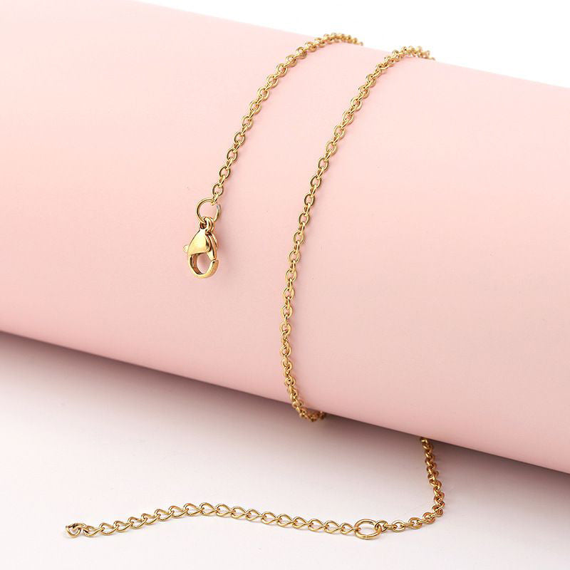 Stainless Steel Necklace With A Flat Cross Pendant