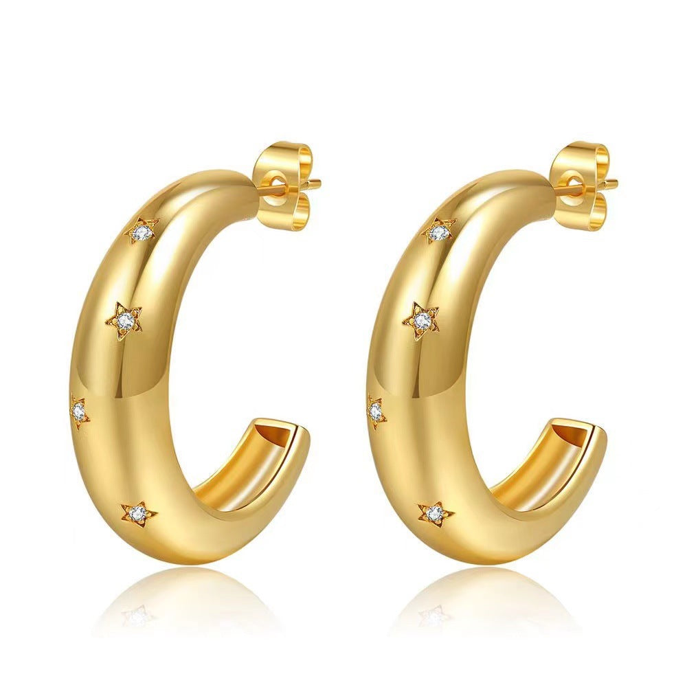 Creative Copper-plated Gold Versatile Elegant Niche Jewelry Earrings
