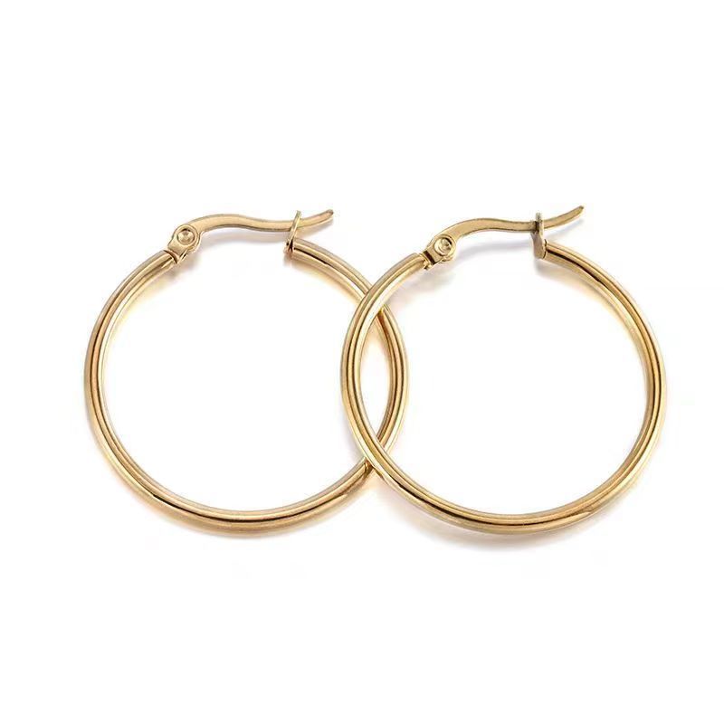 316L Stainless Steel Large Circle Coil Earrings
