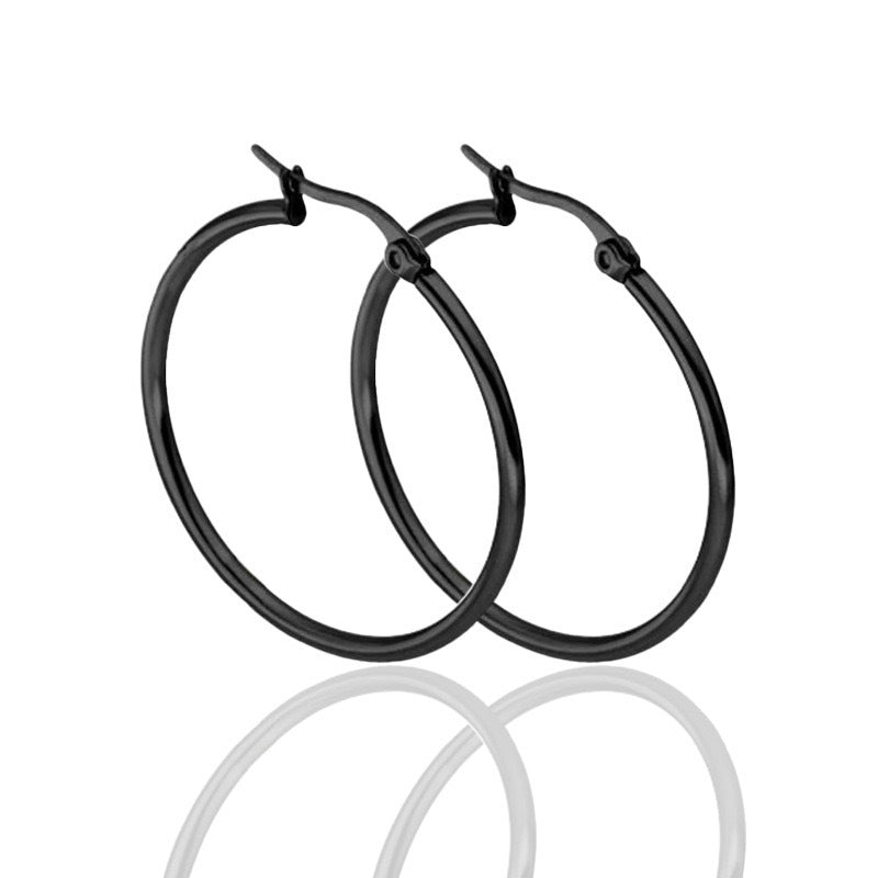 316L Stainless Steel Large Circle Coil Earrings