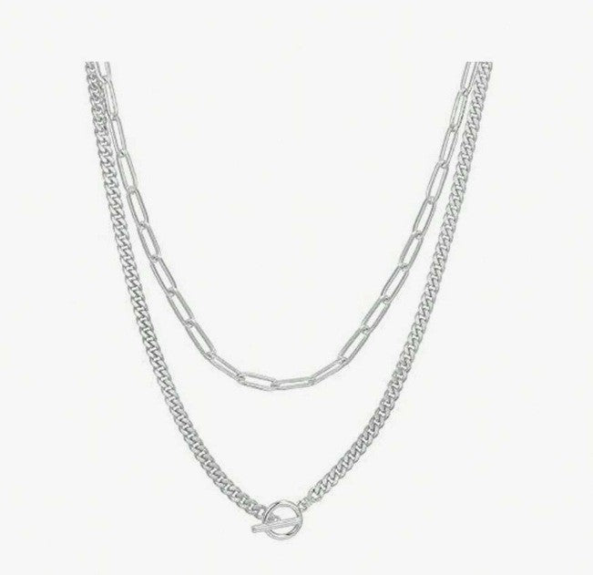 Womens Retro Alloy Layered Clavicle Necklace