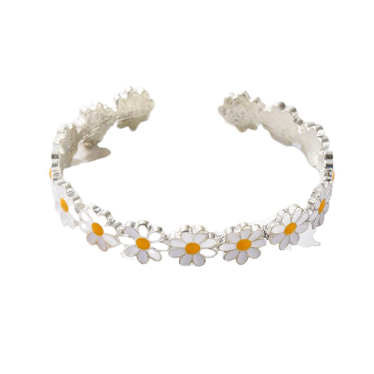 Creative Bracelet With A White Flower Drip-oil Design