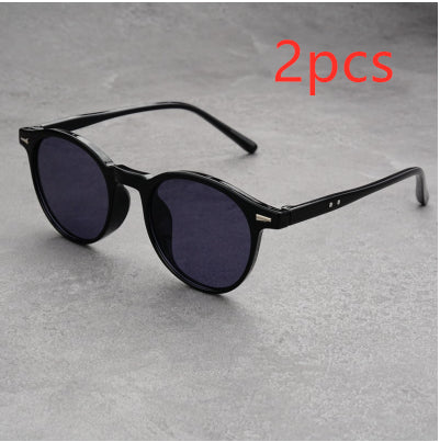 Fashionable UV-protective Round-frame Sunglasses For Women